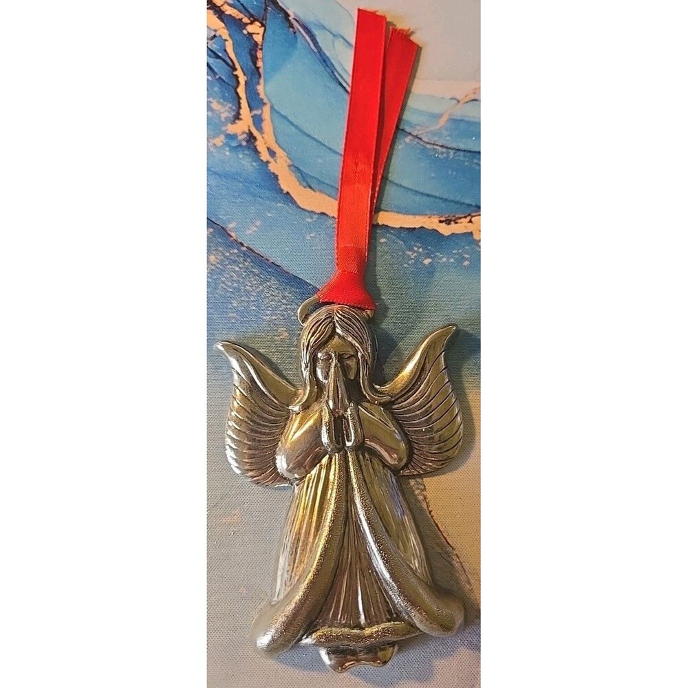 Vintage Christmas Holiday Praying Angel Ornament  Gloria Duchin Inc 1990 Signed